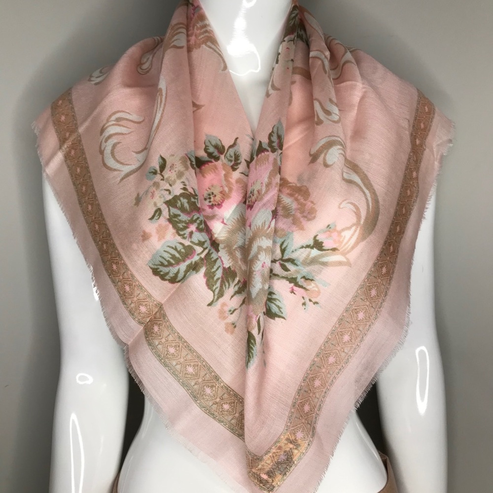 CHALLIS By Berkshire Pink Floral Square Scarf New